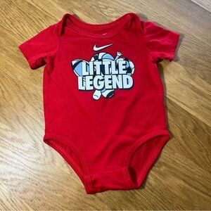 Nike Red 'Little Legend' Baby Onesie